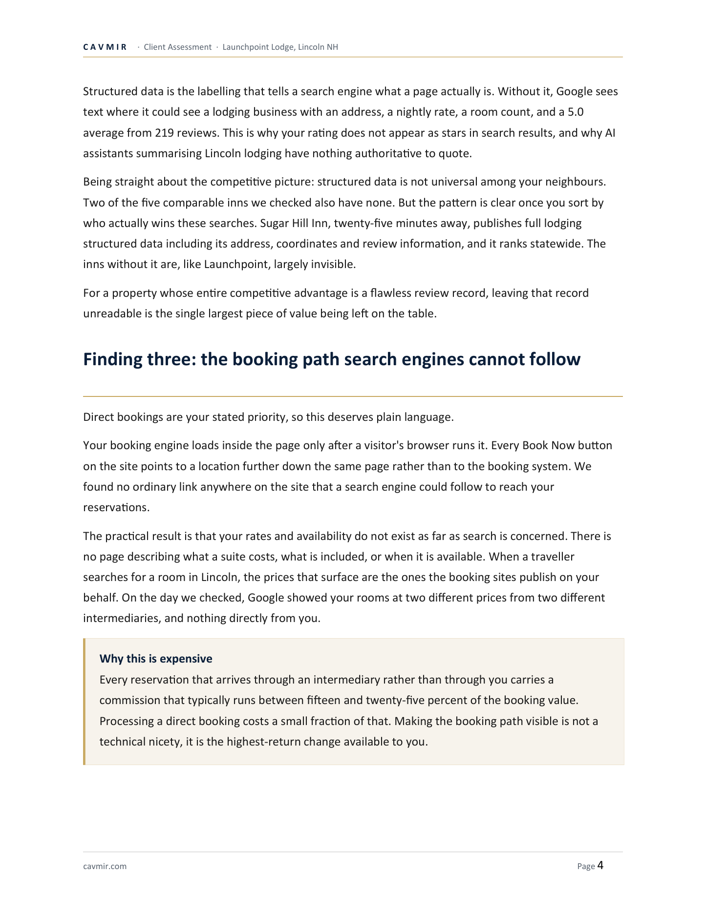 Launchpoint Lodge assessment — page 4 of 8