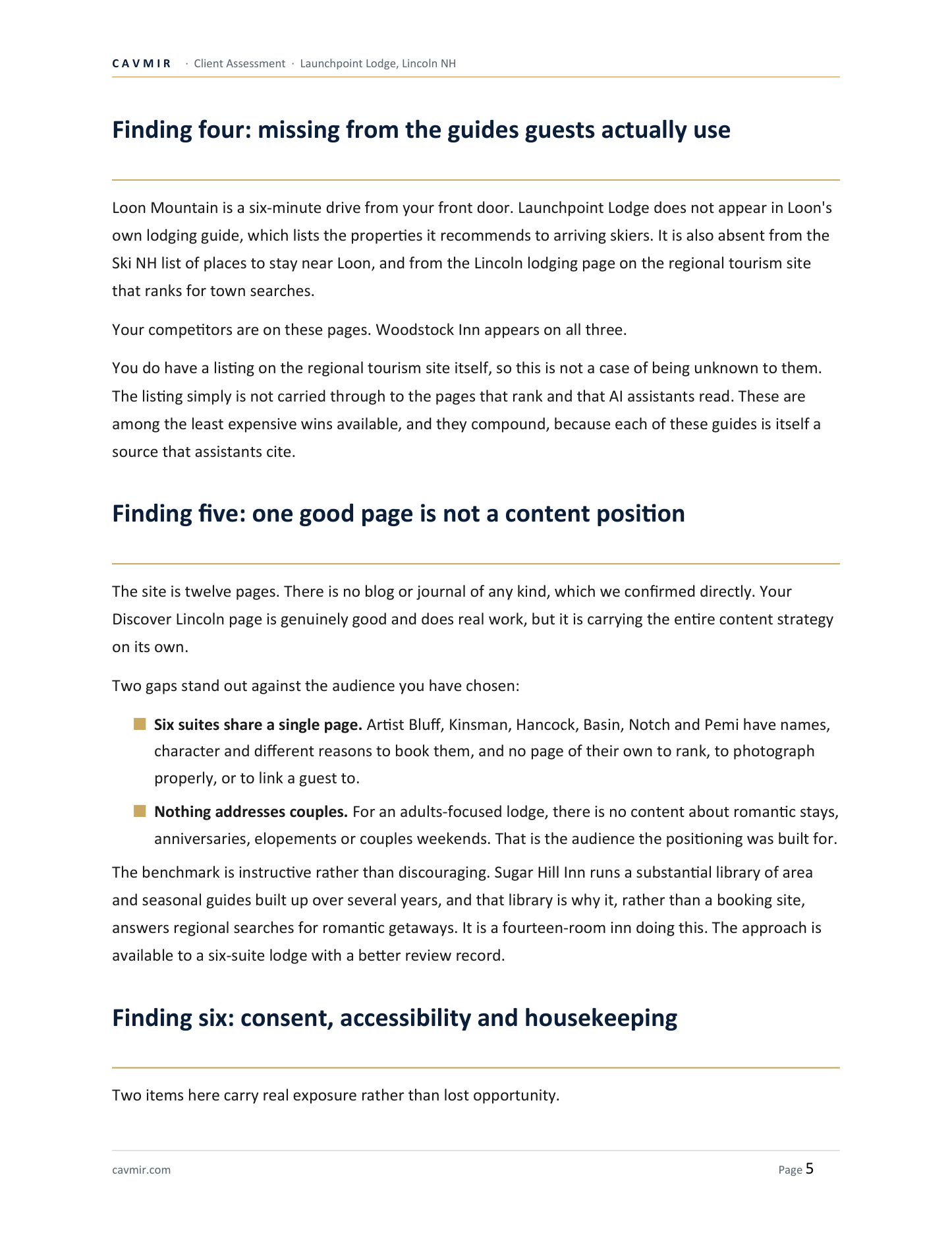 Launchpoint Lodge assessment — page 5 of 8