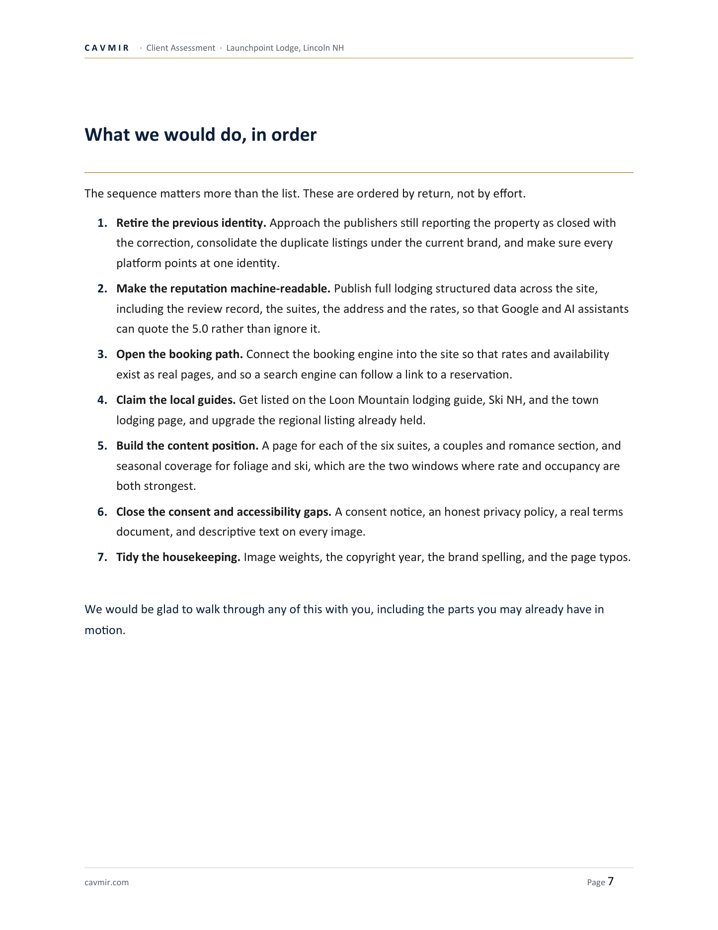 Launchpoint Lodge assessment — page 7 of 8